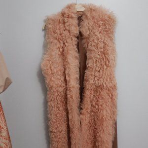 Full Fur/Shearling Vest - Pink - Chas Mackenzie